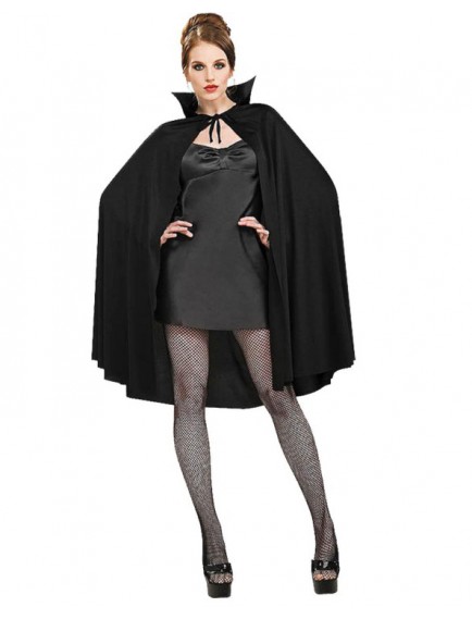 Siyah Renk Yakalı Halloween Pelerini 90 cm