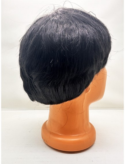 Siyah Renk Kısa Kesim İçi Astarlı Erkek Peruğu