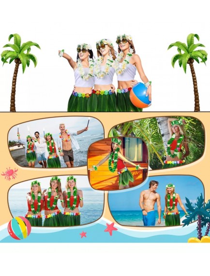 Tropikal Esintili Hawaii Yapraklı Parti Eteği Yetişkin Boy