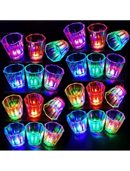 Renkli Led Parlayan Fiber Optik Glow Işıklı Bardak 1 Adet