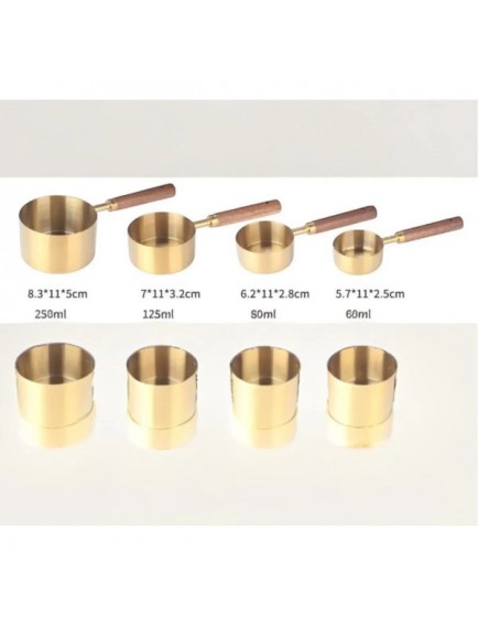 4'lü Ahşap Saplı Ölçü Kaşığı