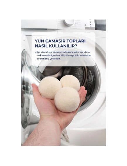 3'lü Yün Kurutma Topu Seti