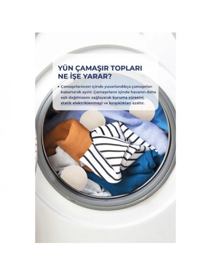 3'lü Yün Kurutma Topu Seti