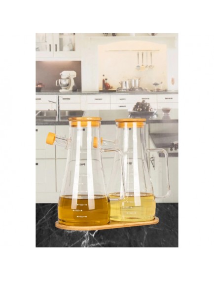 Standlı 2'li Cam Yağdanlık