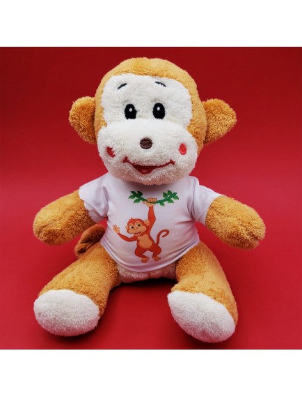 Tişörtlü Sevimli Peluş Maymun