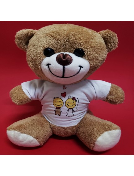 Gelin Damat Tasarım Tişörtlü Sevimli Ayıcık