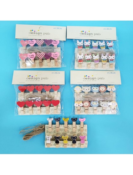 Ahşap Notluk İpli Mandal