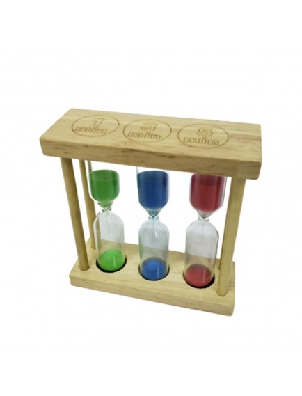 3'lü Ahşap Kum Saati 1-3-5 Dakikalık