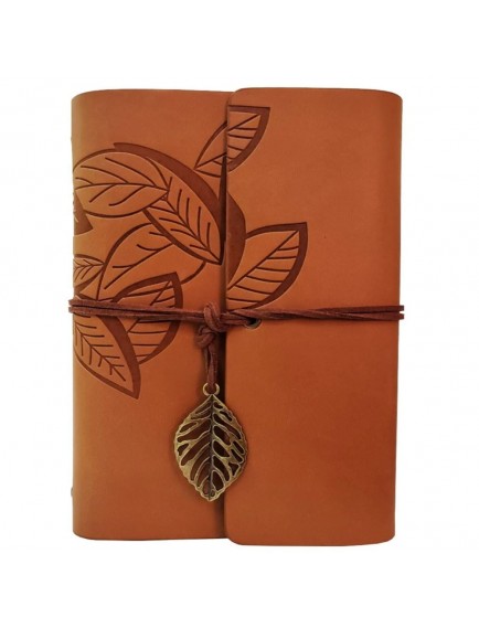 Deri Yaprak Desenli Defter