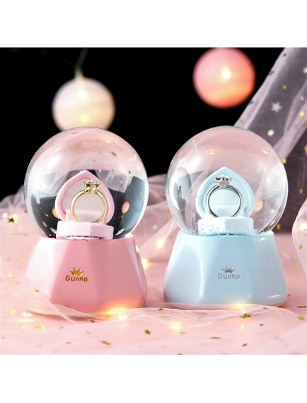 Tek Taş Yüzük Tasarımlı Büyük Boy Kar Küresi