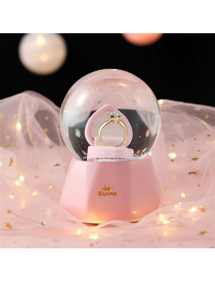 Tek Taş Yüzük Tasarımlı Büyük Boy Kar Küresi