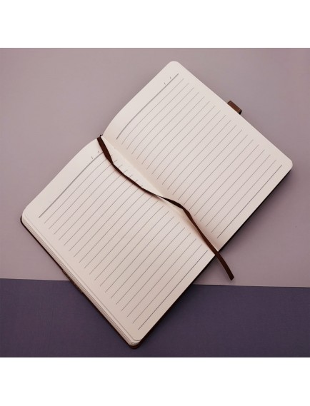 Tarihsiz Ajanda Defter Kahverengi Beyaz Renk