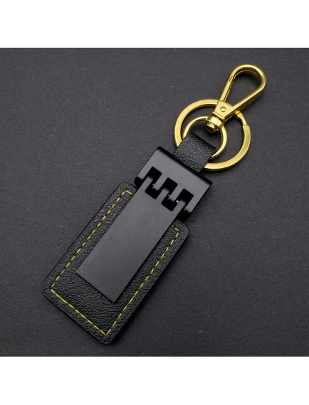 Siyah Gold Deri Metal Anahtarlık