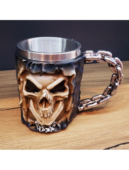 3D Tasarımlı Kurukafa Kupa Bardak