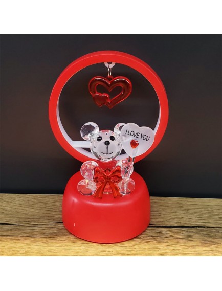 Işıklı Kırmızı I Love You Ayıcık