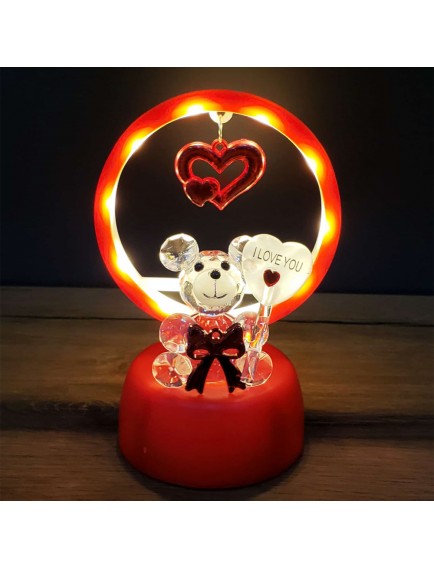 Işıklı Kırmızı I Love You Ayıcık