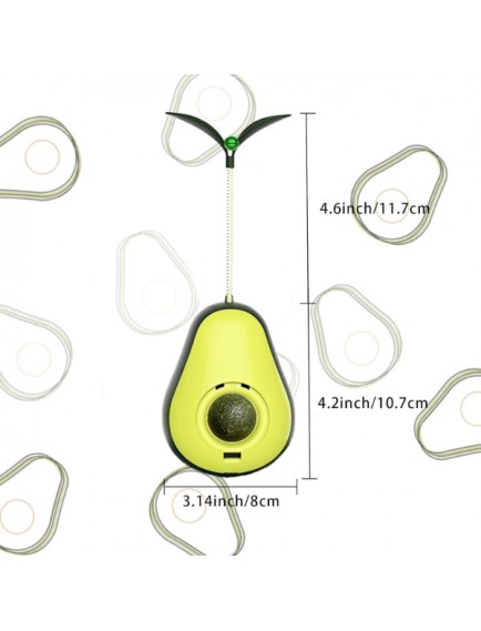 Avokado Şeklinde Kedi Naneli ve Mama Hazneli Kedi Oyuncağı