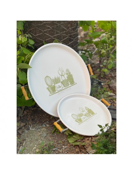 İkili Yuvarlak Sunum Tepsisi Seti