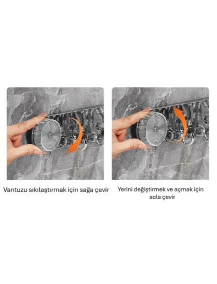 Güçlü Lüks Vantuzlu Askılık