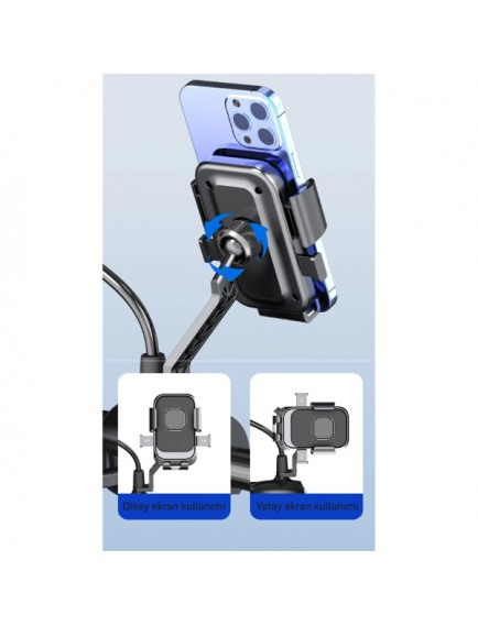 360° Dikiz Aynası Bisiklet Motosiklet Telefon Tutucu