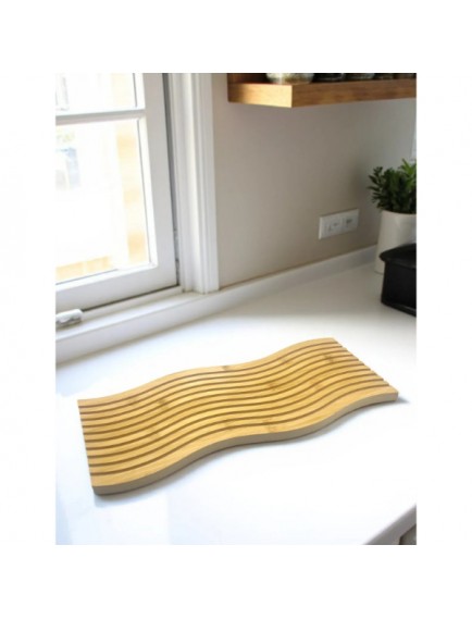 Dalgalı Çift Taraf Tasarımlı Ahşap Sunum Tepsisi