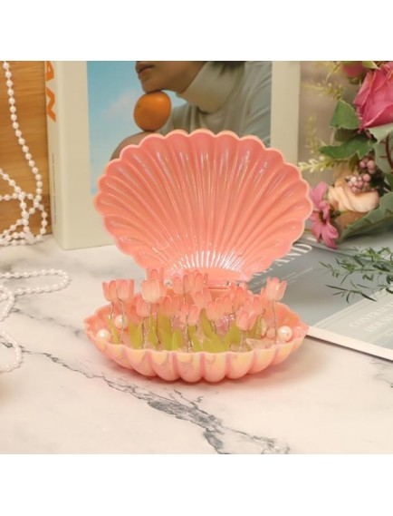 LED Işıklı Kendin Yap Deniz Kabuğu Tasarımlı Lale Lamba