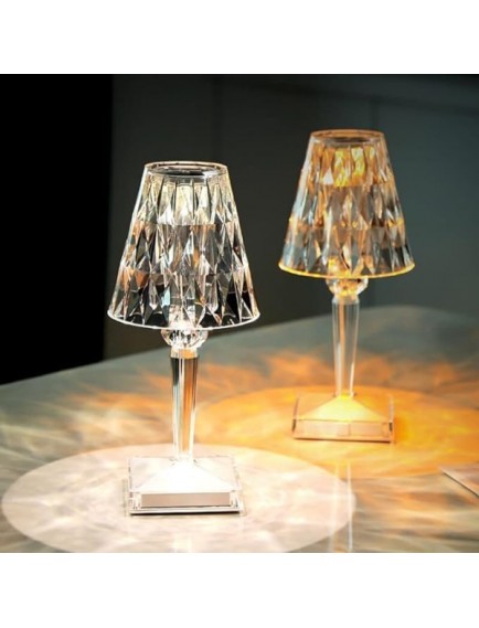 Kristal Abajur LED Kumandalı Ve Dokunmatik Masa Lambası