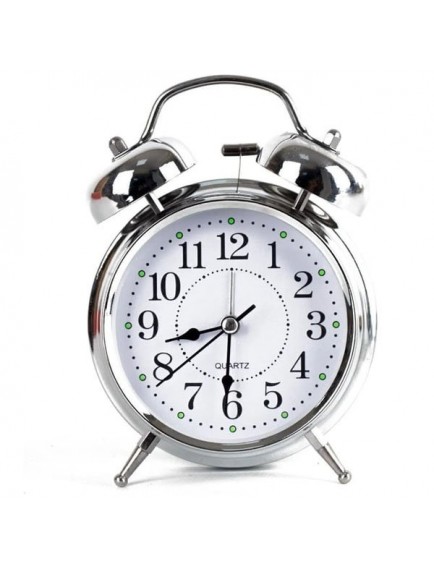 Gümüş Renk Metal Çalar Masa Saati