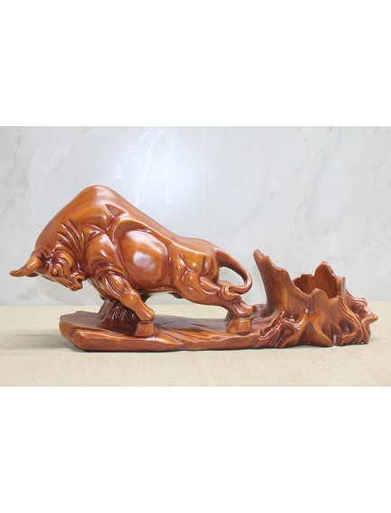 Polyester Boğa Figürü Şaraplık