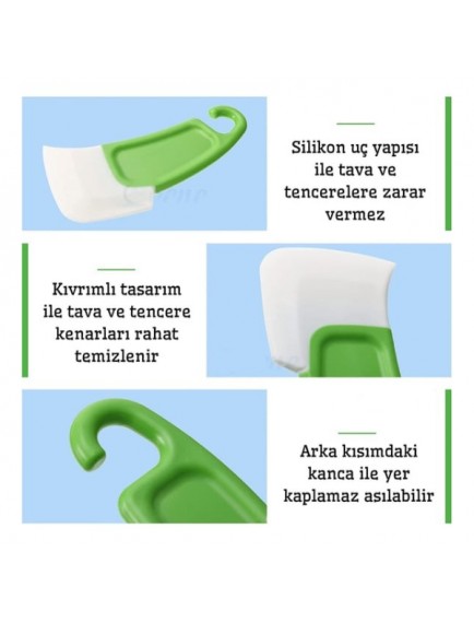 Silikon Uçlu Bulaşık Temizleme Kazıyıcı Spatula