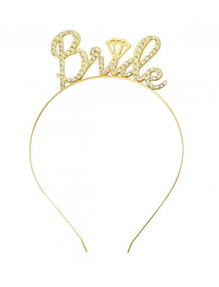 Altın Renkli Taşlı “Bride” Gelin Tacı