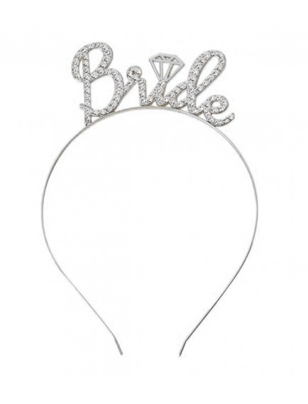 Gümüş Renkli Taşlı “Bride” Gelin Tacı