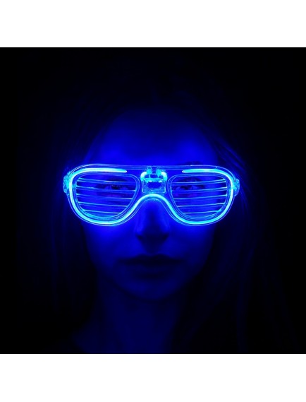 Mavi Led Işıklı Parti Gözlüğü - Neon 3 Modlu