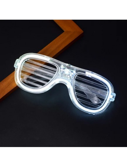 Beyaz Led Işıklı Parti Gözlüğü - Neon 3 Modlu