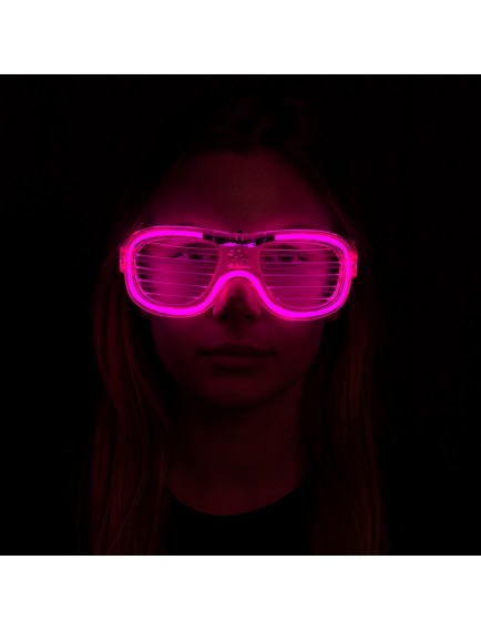 Pembe Led Işıklı Parti Gözlüğü - Neon 3 Modlu