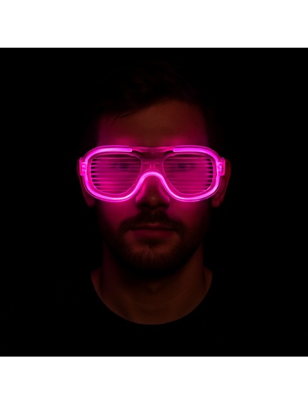 Pembe Led Işıklı Parti Gözlüğü - Neon 3 Modlu