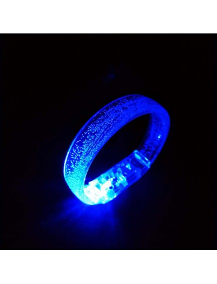 Mavi Led Işıklı Baskı Yapılabilen Pilli Bileklik Bilezik 1,5 cm Genişlik