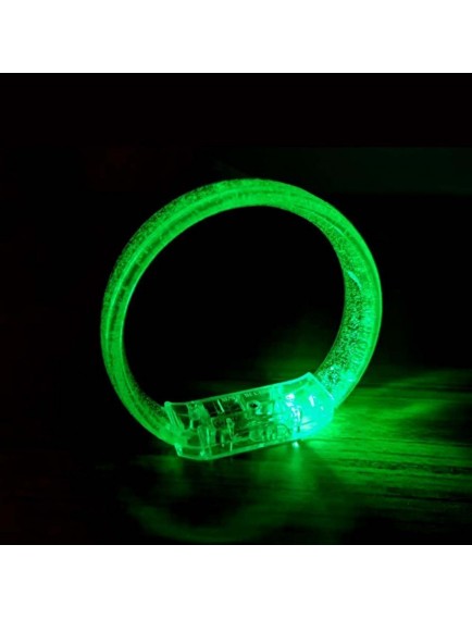 Yeşil Led Işıklı Baskı Yapılabilen Pilli Bileklik Bilezik