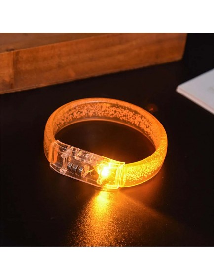 Turuncu Led Işıklı Baskı Yapılabilen Pilli Bileklik Bilezik