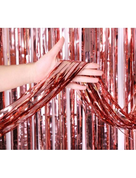 Rose Gold Püsküllü Kapı Perdesi