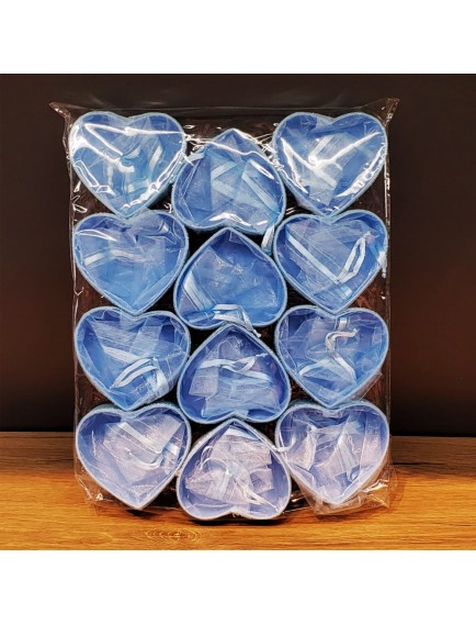 Mavi Kalp Tasarımlı Tül Kese