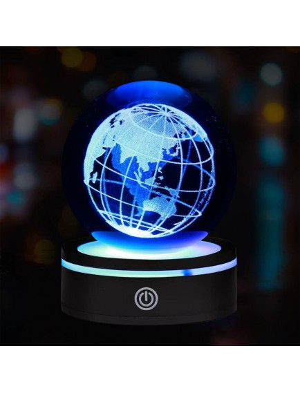 USB'li Dünya Tasarımlı Dönen Cam Küre