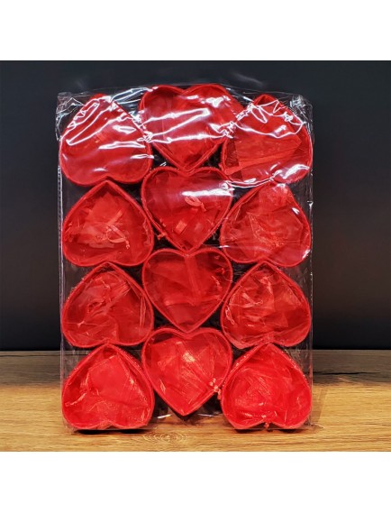 Kırmızı Kalpli Tül Kese