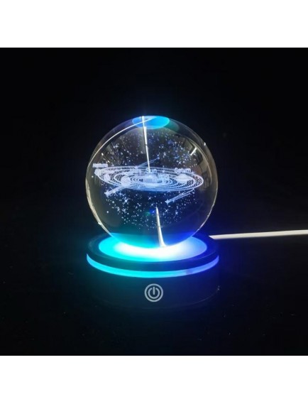 USB'li Gezegenler Tasarımlı Dönen Cam Küre