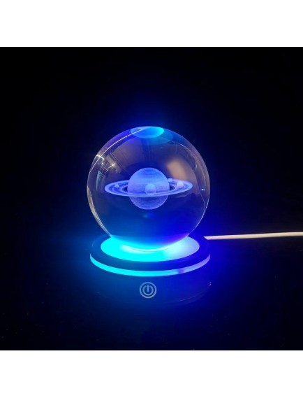 USB'li Satürn Tasarımlı Dönen Cam Küre