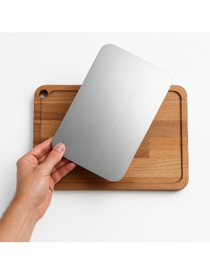 Ahşap Paslanmaz Çelik Kesim Ve Sunum Tahtası