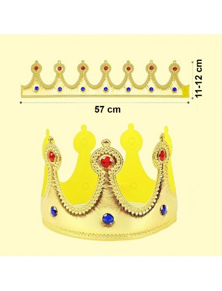 Altın Renk Eva Malzemeden İmal Çocuk Kral Tacı 57 cm