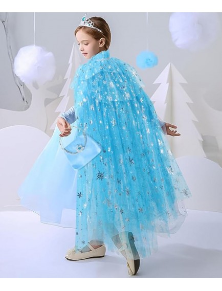 Karlar Ülkesi Elsa Frozen Mavi Pelerin – 80 cm Çocuk Pelerini