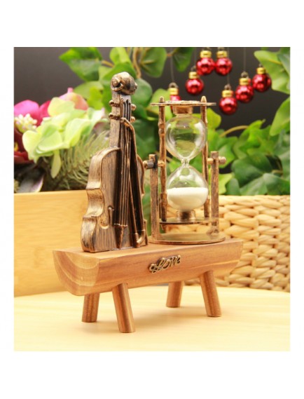 Dekoratif Keman Tasarımlı Kum Saati