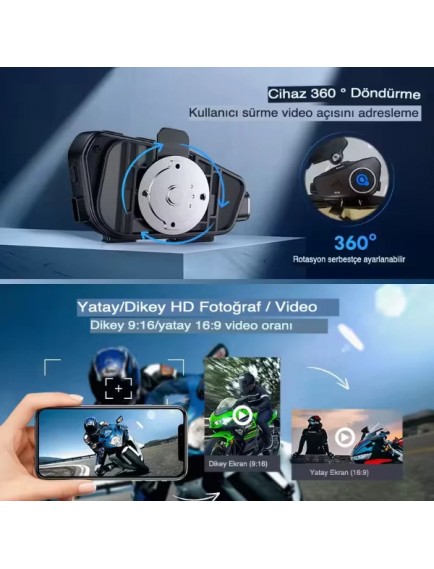 Q28 Kameralı Motosiklet Kask Kulaklığı